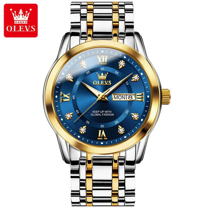 Elegant Stainless Steel Quartz Watch with Luminous Display