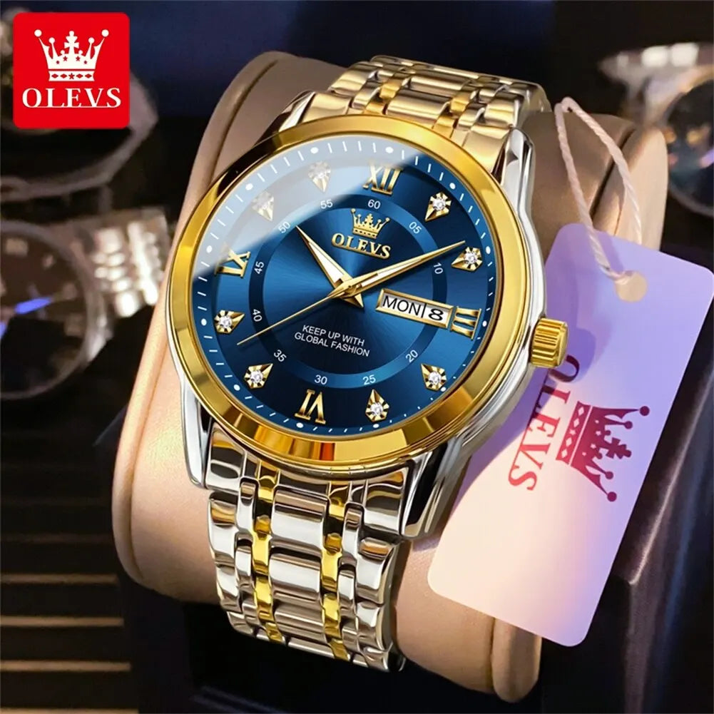 Elegant Stainless Steel Quartz Watch with Luminous Display