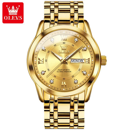 Elegant Stainless Steel Quartz Watch with Luminous Display